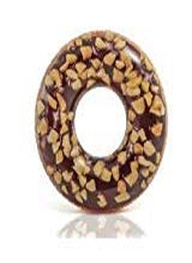 KriToy Donut Nutty Chocolate Swimming Pool Inflatable Swim Ring (45 Inches)
